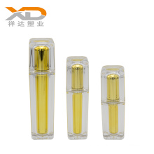 Wholesale double wall 100ml electroplated gold square acrylic for body lotion bottle with pump customized